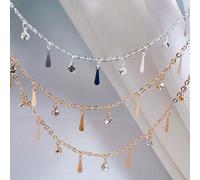 1m Catena di cristalli impilati stile goccia d'acqua, decorazione per catena, materiale per realizzare gioielli fai-da-te come collane e bracciali Rame