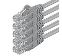1m - grigio - 5 pezzi - Rete Cavi Cat6 CAT 6 | 250MHz | non contiene alogeni | compatibile con CAT 5e / CAT6a / CAT7 | 10 / 100 / 1000 / 10000 Mbit / s | per switch, router, modem, Patchpannel, Access Point, pannelli di permutazione