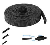 1M GUAINA TRECCIATA ESPANDIBILE POLIESTERE AVVOLGERE CAVO FILO ELETTRICO ELASTICA ESTENSIBILE 3MM 5MM 8MM 12MM 18MM 30MM 50MM (3mm > 6mm)