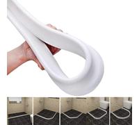 1M PVC Doccia Water Stopper Barriera Striscia Bianco | Materiale PVC, finitura bianca, previene le perdite, mantiene il bagno asciutto, si adatta a varie forme