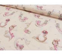 1M X 1,50M Jersey In Cotone Magiche Sirene Tea Time Stampa Digitale