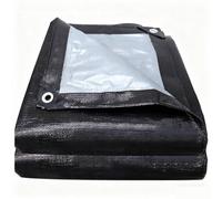 1m x 4m Nero Telo Impermeabile Esterno, PE Con Rinforzato Occhielli Telone, Telo Protettivo Copertura Multiuso per Mobili da Giardino Barche Legno Piscina Camion