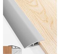 1M x 5cm Soglia di Dislivello Pavimento da 5mm a 10mm, Profilo di Transizione Pavimento Autoadesivo PVC, Listello Impermeabile per Transizioni, Fascia Livellatrice per Pavimenti (Grigio)
