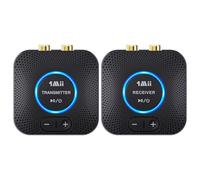 1Mii 2.4GHz Wireless Audio Transmitter Receiver Set per TV, 260Ft/80M Long Range 25ms Low Latency con AUX RCA in/Out, Wireless Audio Adapter per TV PC Powered Speaker Amplifier Soundbar