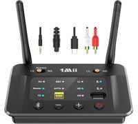 1Mii B03S Trasmettitore Ricevitore Bluetooth 5.3 per TV Cuffie, Adattatore Audio HiFi con Chip DAC ESS, aptX LL/Adaptive/HD, Ottico/Jack 3.5mm AUX (RCA), Lungo Raggio per PC/Stereo, Dual Link