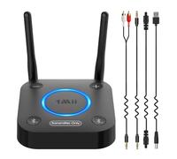 1Mii B06TX Trasmettitore Bluetooth 5.3 per TV a 2 Cuffie Bluetooth, Adattatore Audio Wireless TV con Controllo Volume, Ingresso Ottico, Coassiale, AUX, RCA, aptX Bassa Latenza, Lungo Raggio 60m