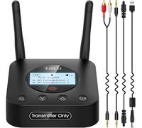 1Mii B06TX+ Trasmettitore Bluetooth 5.3 per TV a 2 Cuffie Bluetooth, Adattatore Bluetooth TV con Display Facile Abbinamento, Ingresso Ottico/Coassiale/AUX, aptX Bassa Latenza/HD per PC/Proiettore