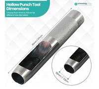 1mm - 40mm Resistente Acciaio Argento Cavo Foro Punzone Set per Pelle Arte Legno