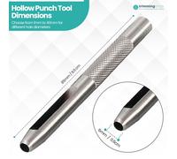 1mm - 40mm Resistente Acciaio Argento Cavo Foro Punzone Set per Pelle Arte Legno