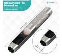 1mm - 40mm Resistente Acciaio Argento Cavo Foro Punzone Set per Pelle Arte Legno