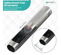 1mm - 40mm Resistente Acciaio Argento Cavo Foro Punzone Set per Pelle Arte Legno