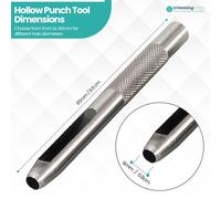 1mm - 40mm Resistente Acciaio Argento Cavo Foro Punzone Set per Pelle Arte Legno