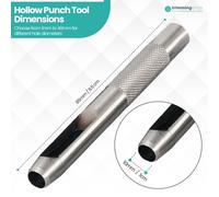 1mm - 40mm Resistente Acciaio Argento Cavo Foro Punzone Set per Pelle Arte Legno