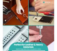 1mm - 40mm Resistente Acciaio Argento Cavo Foro Punzone Set per Pelle Arte Legno