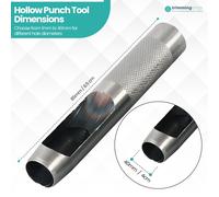 1mm - 40mm Resistente Acciaio Argento Cavo Foro Punzone Set per Pelle Arte Legno