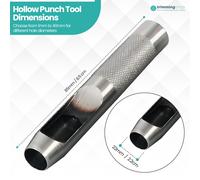 1mm - 40mm Resistente Acciaio Argento Cavo Foro Punzone Set per Pelle Arte Legno
