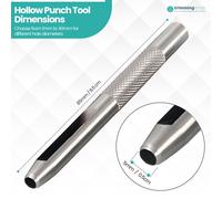 1mm - 40mm Resistente Acciaio Argento Cavo Foro Punzone Set per Pelle Arte Legno