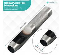 1mm - 40mm Resistente Acciaio Argento Cavo Foro Punzone Set per Pelle Arte Legno