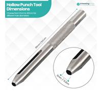 1mm - 40mm Resistente Acciaio Argento Cavo Foro Punzone Set per Pelle Arte Legno