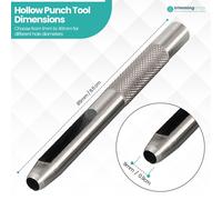 1mm - 40mm Resistente Acciaio Argento Cavo Foro Punzone Set per Pelle Arte Legno