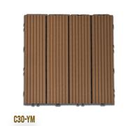 1mq (11 pezzi) di Pavimento Quadrotte in decking WPC da esterno 30X30cm (sp.2cm) inclusa struttura CLICK - C30-YM