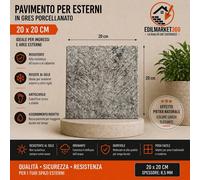 1MQ (25pz) PAVIMENTO PASTORELLI GRIGIO IN GRES PORCELLANATO 20x20cm ESTERNO