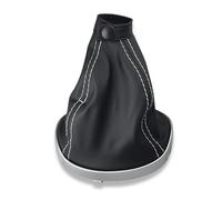 1neiSmartech Cuffia Leva Cambio Compatibile con Lancia Ypsilon 843 2003-2011, Colore Nero con Cuciture Bianche, Cornice Argento, Ghiera di Ritenzione con Clip, OEM 735442310