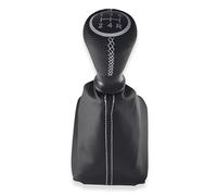 1neiSmartech Kit per Leva Cambio Pomello Cambio 5 Marce con Cuffia Cuciture Bianche e Ghiera Compatibile con Peugeot 206 206+ 206 CC 206 SW, Retro Basso Destra