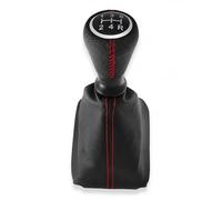 1neiSmartech Kit per Leva Cambio Pomello Cambio 5 Marce con Cuffia Cuciture Rosse e Ghiera Compatibile con Peugeot 206 206+ 206 CC 206 SW, Retro Basso Destra