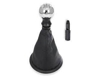 1neiSmartech Kit Pomello Cambio 5 Marce, Cuffia Nera Compatibile con Citroen C3 2003-2009, C2 2003-2010 con Cornice Esterna Colore Nero, Ghiera di Ritenzione e Adattatore Leva Cambio