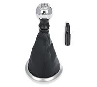 1neiSmartech Kit Pomello Leva Cambio 5 Marce com Cuffia Nera Compatibile con Citroen C3 2003-2009, C2 2003-2010 Incluso Cornice Esterna Argento, Ghiera di Ritenzione e Adattatore
