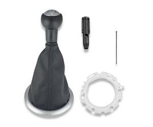 1neiSmartech Kit Pomello Leva Cambio 5 Marce, Cuffia Nera, Ghiera, Cornice Esterna Argento, Adattatore, Compatibile con Citroen C3 2003-2009, OEM 2403CV, 1606400280, 7589T8, 7589V0