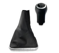 1neiSmartech Kit Pomello Leva Cambio Nero 6 Marce con Cuffia Cornice Argento e Ghiera Interna Compatibile con Opel Zafira B 2005-2014, Compatibile con Oem 55354140