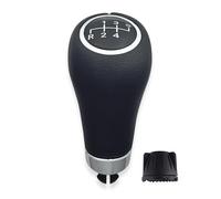 1neiSmartech Pomello Leva Cambio 5 Marce Foro 8mm Compatibile con Mercedes Classe A B C E CLK, Impugnatura Materiale Sintetico con Inserti Argento