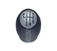 1neiSmartech Pomello Leva Cambio 6 Marce Nero Cuciture Grigie Compatibile Con Renault Clio Megane Scenic Trafic Laguna, Compatibile con Dacia Duster e Altri Modelli Auto