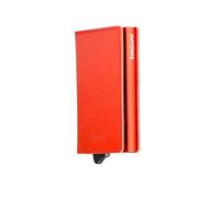 1ONESPO MAGNETIC SLIM Portafoglio uomo piccolo VERA PELLE- Porta Carte di Credito uomo - Portatessere con porta contanti - Protezione RFID 12 tessere, CUOIO CERATO Rosso
