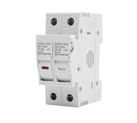 1P 2P DC Fuse Holder 10 * 38mm High Voltage Solar PV 1100V TOPV-30 Base Photovoltaic System Protection Protector AUOQKQUT(30A,2P With LED)