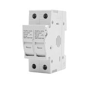 1P 2P DC Fuse Holder 10 * 38mm High Voltage Solar PV 1100V TOPV-30 Base Photovoltaic System Protection Protector AUOQKQUT(10A,2P Without LED)