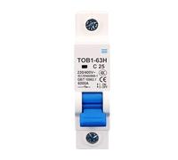 1P AC MCB TOB1-63 C type 230/400V~ 50HZ/60HZ Mini Circuit breaker 3A 6A 10A 16A 20A 25A 32A 40A 50A 63A(1P 25A)