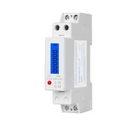 1P Single Phase Digital Wattmeter Power Consumption Analog Meter kWh AC 230V 50Hz 60Hz 60A Rail Type Watt-hour Meter LCD EKFBQBGW(Digital backLight)