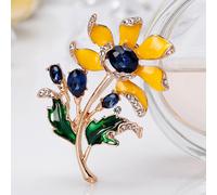 1P1Pcs Bella spilla a forma di girasole Accessorio in stoffa per spilla in lega