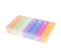 1Pack 28 GRIGS Diamond Ramitine Box Scatole di stoccaggio in plastica Accessori per nail art Organizzatore di gioielleri di stoccaggio per piccoli oggetti colorati, scatola di