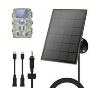 1Pack Trail Cameras pannello solare 3W/5V,batteria ricaricabile 6000mAh,IP66,Tipo-C/Micro-USB/DC,compatibile con Caccia telecamere da（3G/4G),Macchine fotografiche per mangiafagioli per uccelli