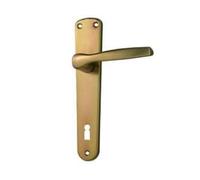 1PAIA MANIGLIA "ALU" CON PLACCA IN ALLUMINIO BRONZATO - mm.90
