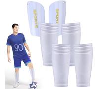 1Paia Parastinchi Calcio Giovani Bianco Parastinchi Piccoli Mini Parastinchi Intelligenti Calcio 2Paia Calzettoni con Parastinchi Incorporati & Maniche per Giovani e Uomo Ergonomico Protezione Totale