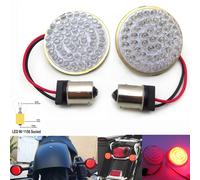 1Pair 2 " Rosso Pallottola 1156 LED Giro Signal Luce Inserti Retro Per Harley