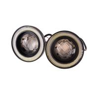 1Pair 3.5" Car Round LED Fog Light Projector Lamp White Angel Eyes DRL Halo Ring