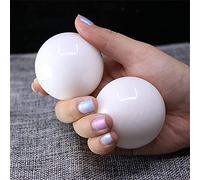 1Pair 50mm Natural Jade Baoding Ball Fitness Handball Quartz Sphere Relaxation Hand Wrist Exercise Massage Therapy Healing Stone,White Jade