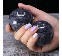 1Pair 50mm Natural Jade Baoding Ball Fitness Handball Quartz Sphere Relaxation Hand Wrist Exercise Massage Therapy Healing Stone,Waves Jade