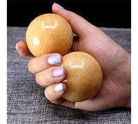 1Pair 50mm Natural Jade Baoding Ball Fitness Handball Quartz Sphere Relaxation Hand Wrist Exercise Massage Therapy Healing Stone,Sunset Red Jade